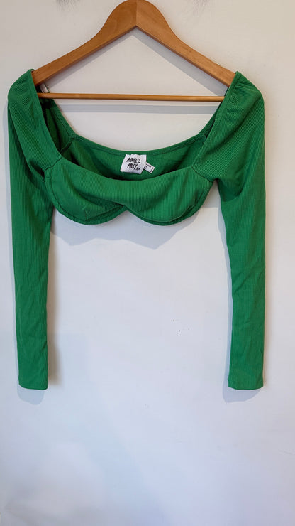 Princess Polly Bustier Long Sleeve Crop Top Size AU/UK 8 (EU 34)