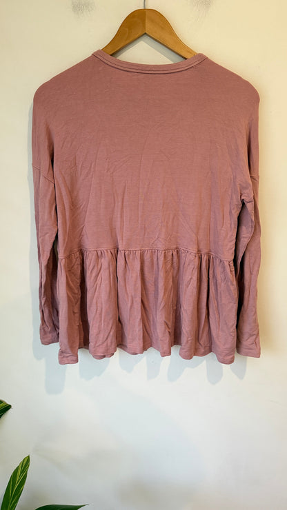 Whistle Peplum Long Sleeve Top Size S