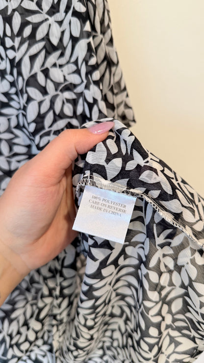 Shanton Cold Shoulder Leaf Print Blouse Size 8