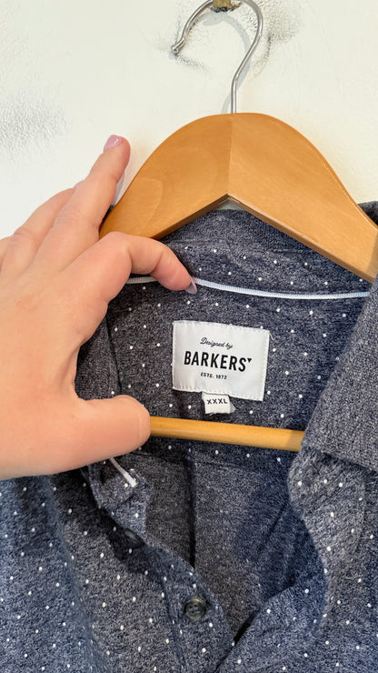 Barkers Polka Dot Polo Shirt U/Arm To U/Arm 56cm Size XXXL