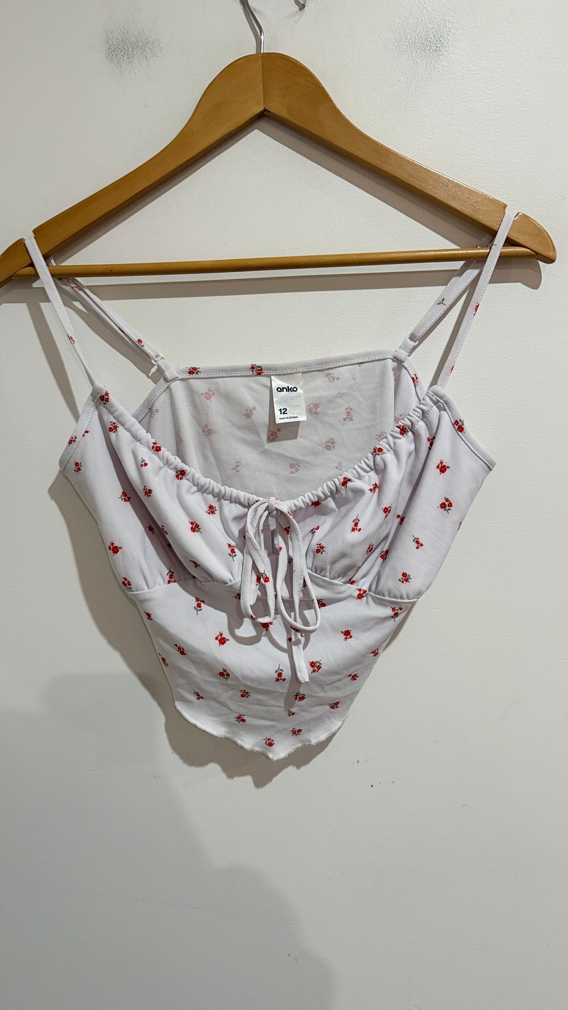 Anko Floral Print Tie Front Cami Size 12