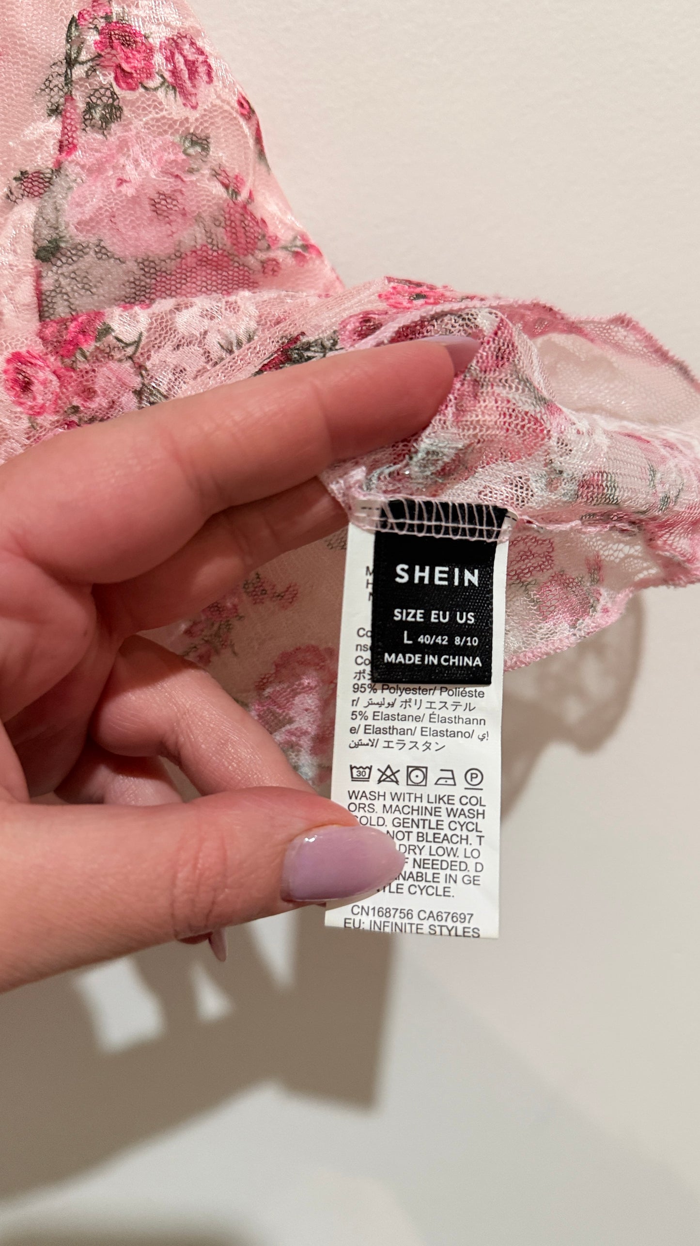 SHEIN Floral Lace Cami Size L (EU/US 40/42, 8/10)