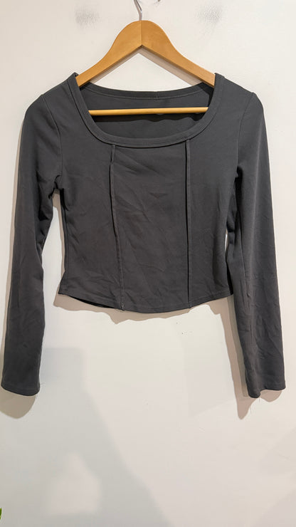 Brand Unknown Square Neck Long Sleeve Top Size M