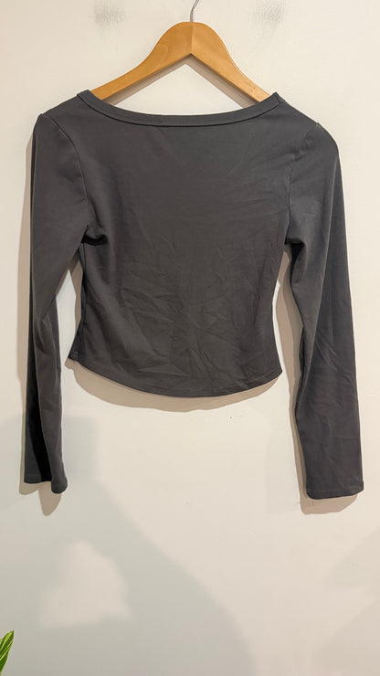 Brand Unknown Square Neck Long Sleeve Top Size M