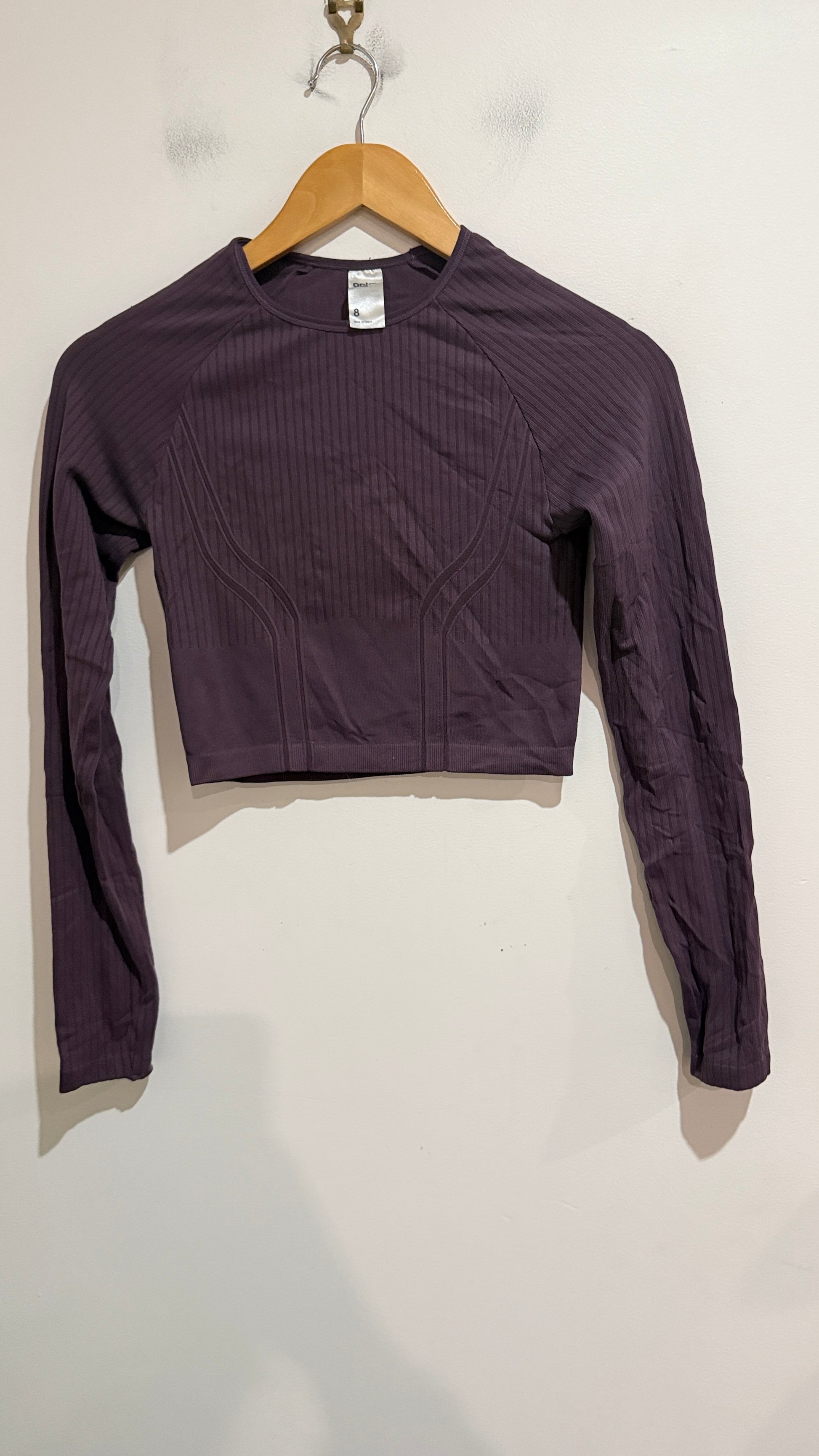 Anko Active Ribbed Seamless Crop Top Size 8