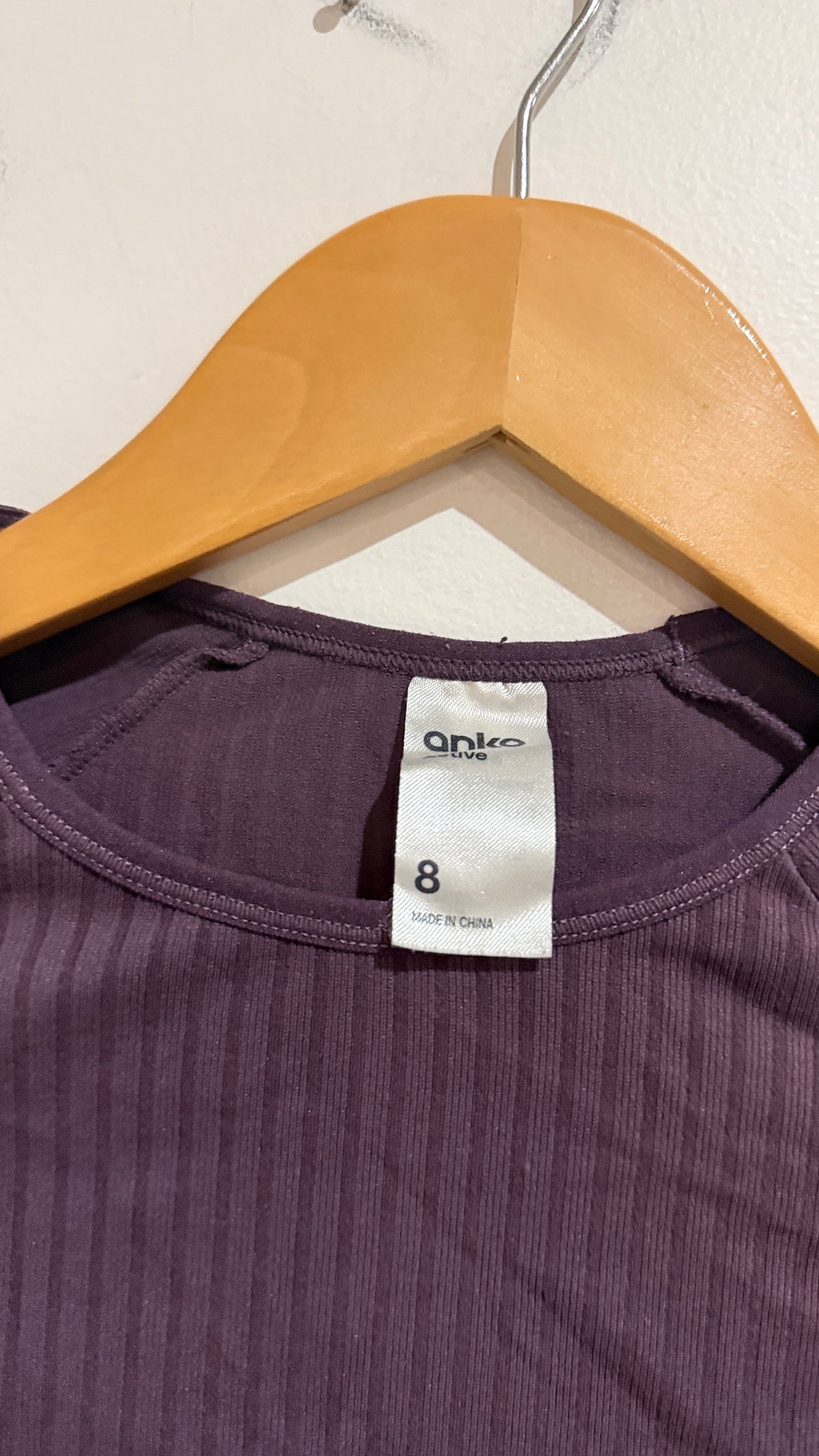 Anko Active Ribbed Seamless Crop Top Size 8