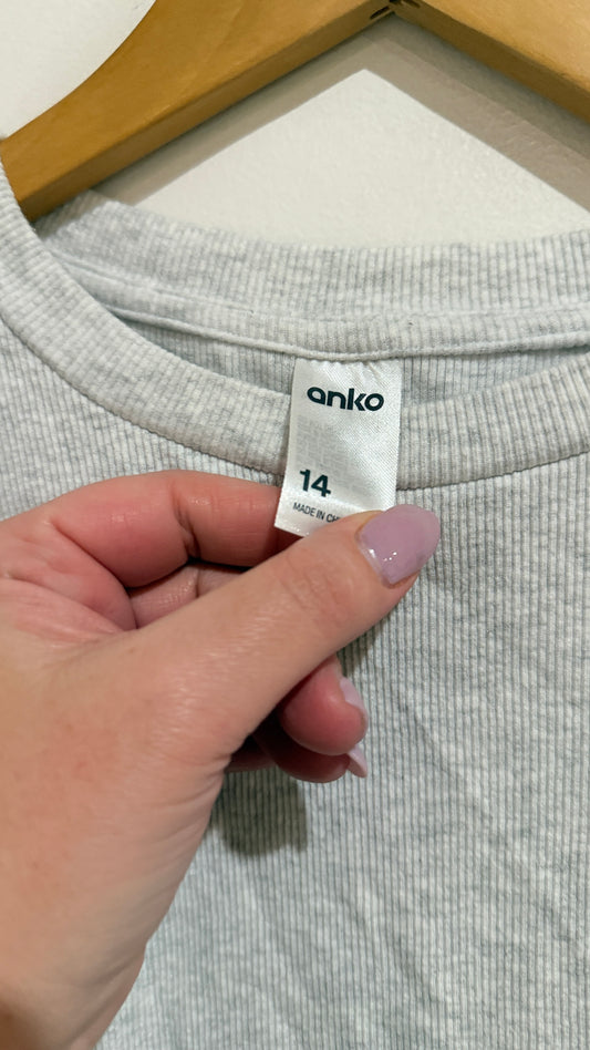 Anko Ribbed Crop Tee Size 14