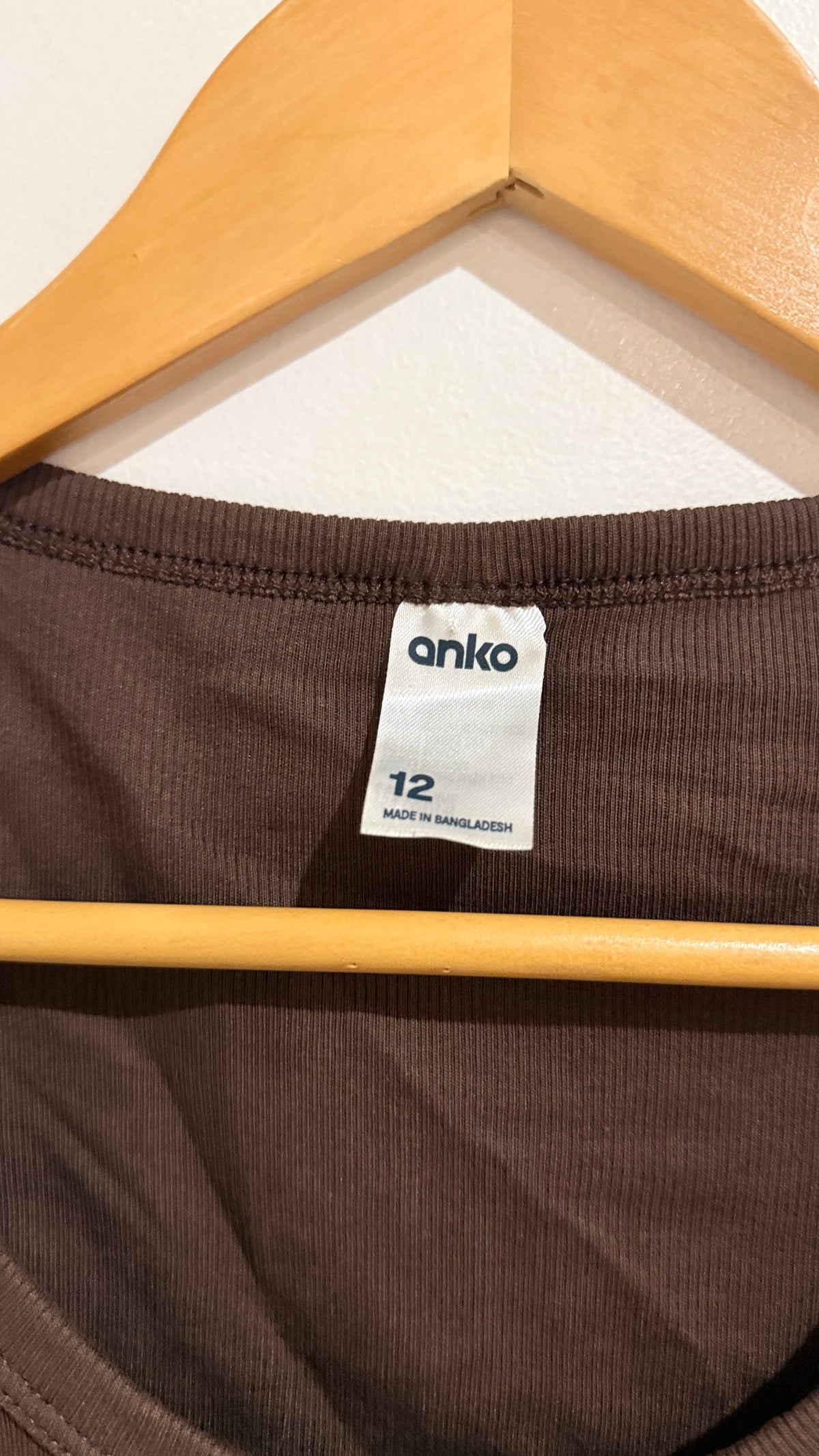 Anko Scoop Neck Ribbed Crop Tee Size 12