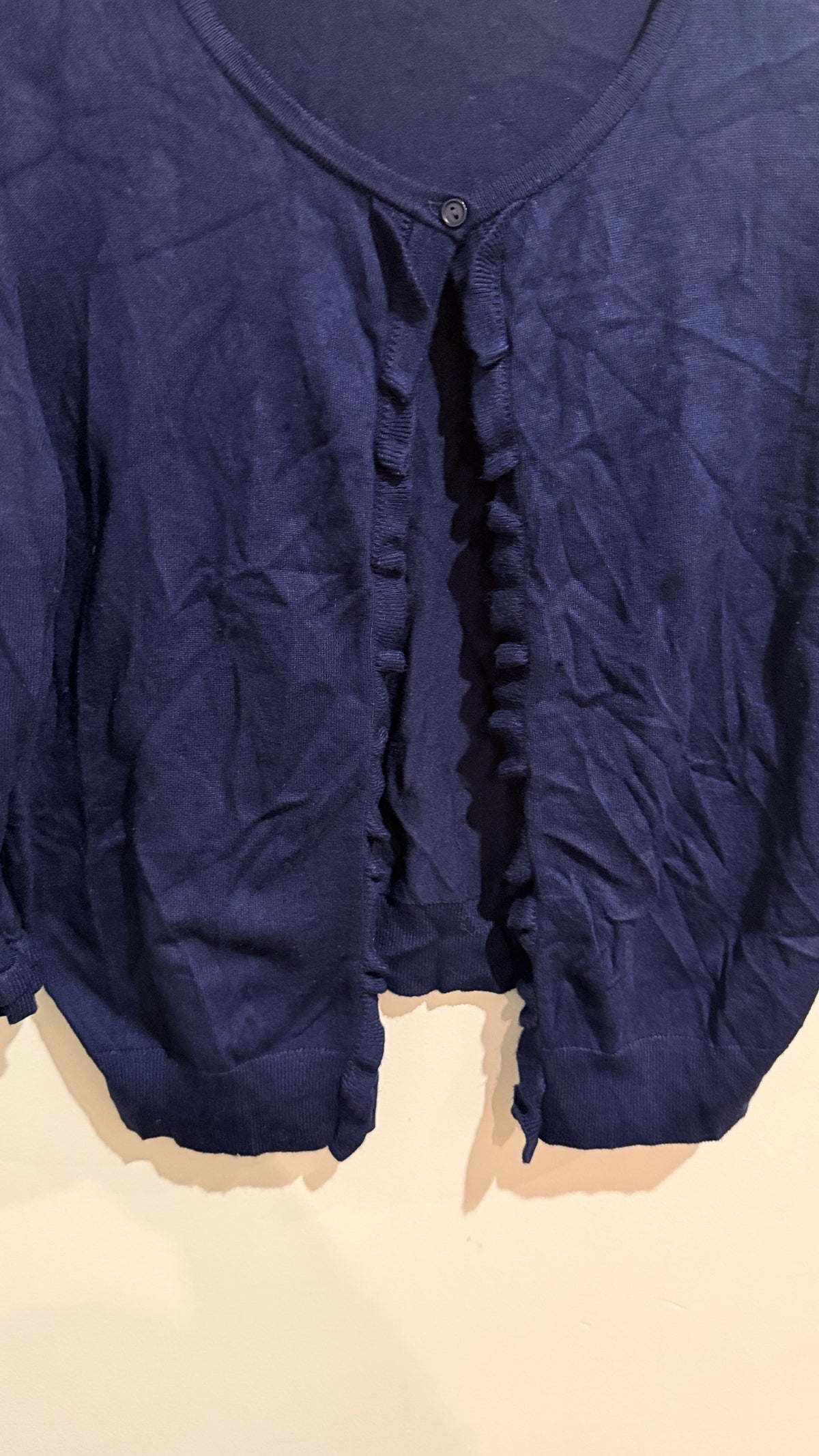 Jacqui.e Ruffle Trim Cardigan Size XL