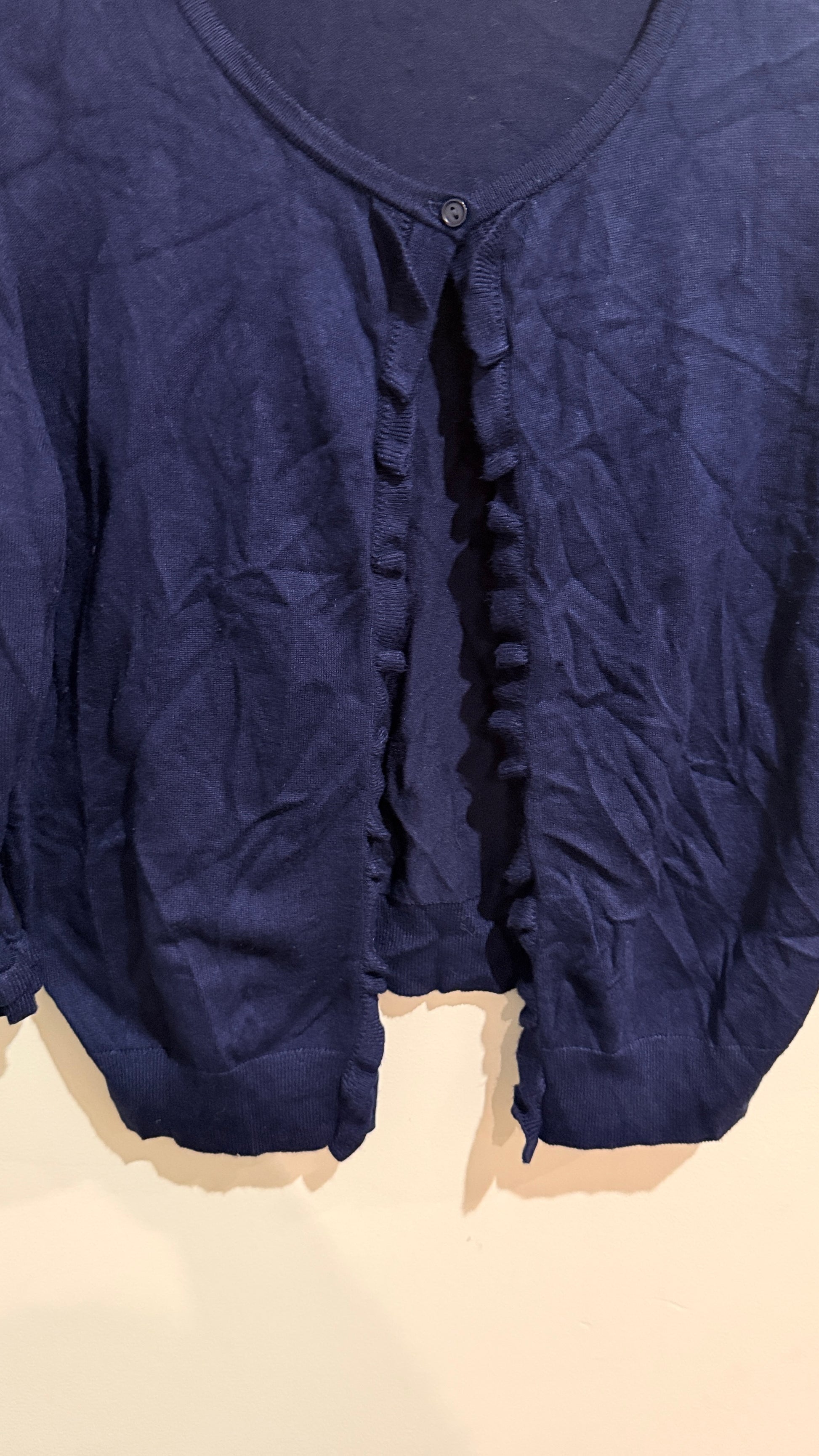 Jacqui.e Ruffle Trim Cardigan Size XL