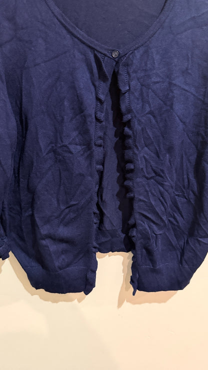 Jacqui.e Ruffle Trim Cardigan Size XL
