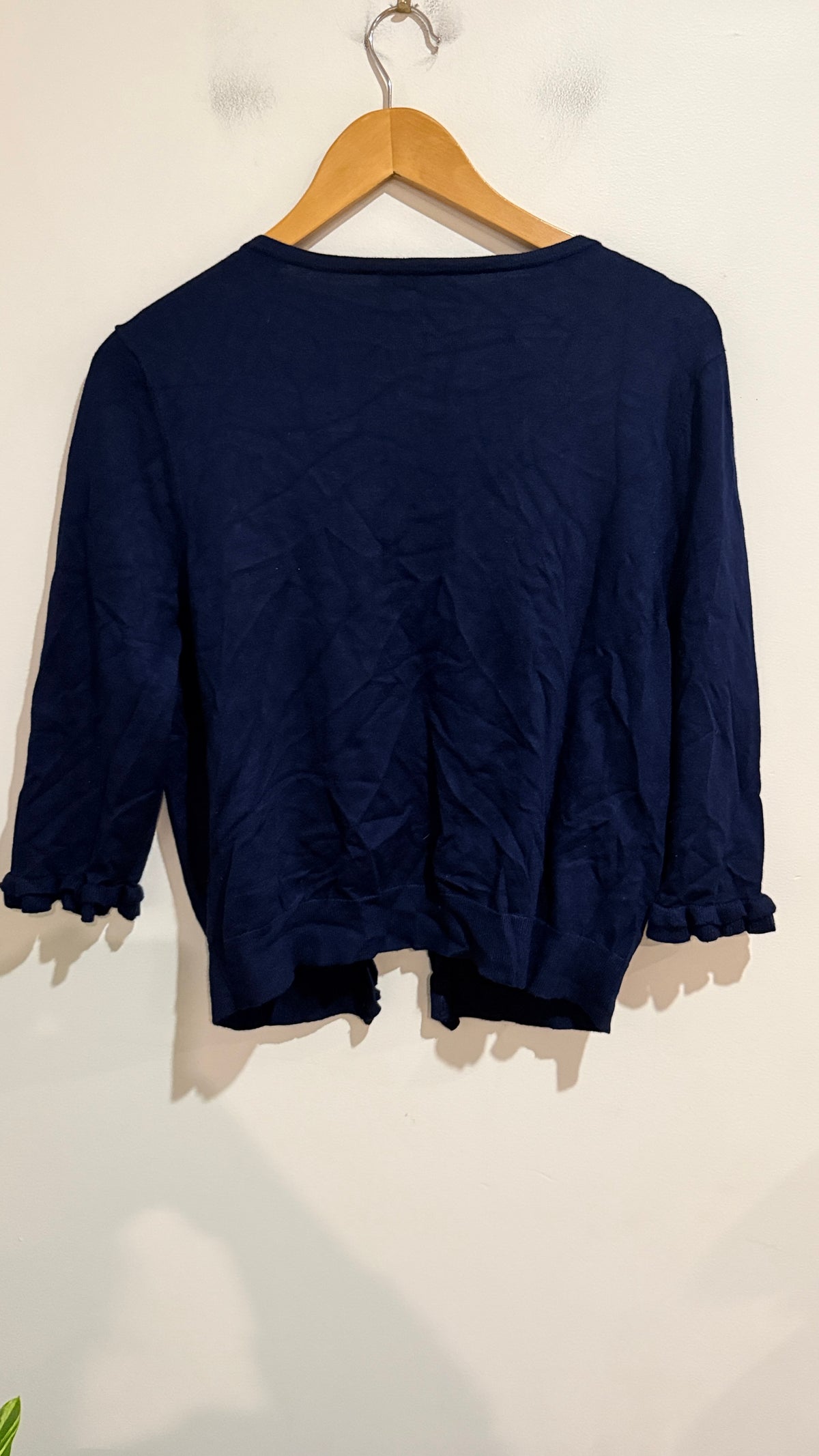 Jacqui.e Ruffle Trim Cardigan Size XL