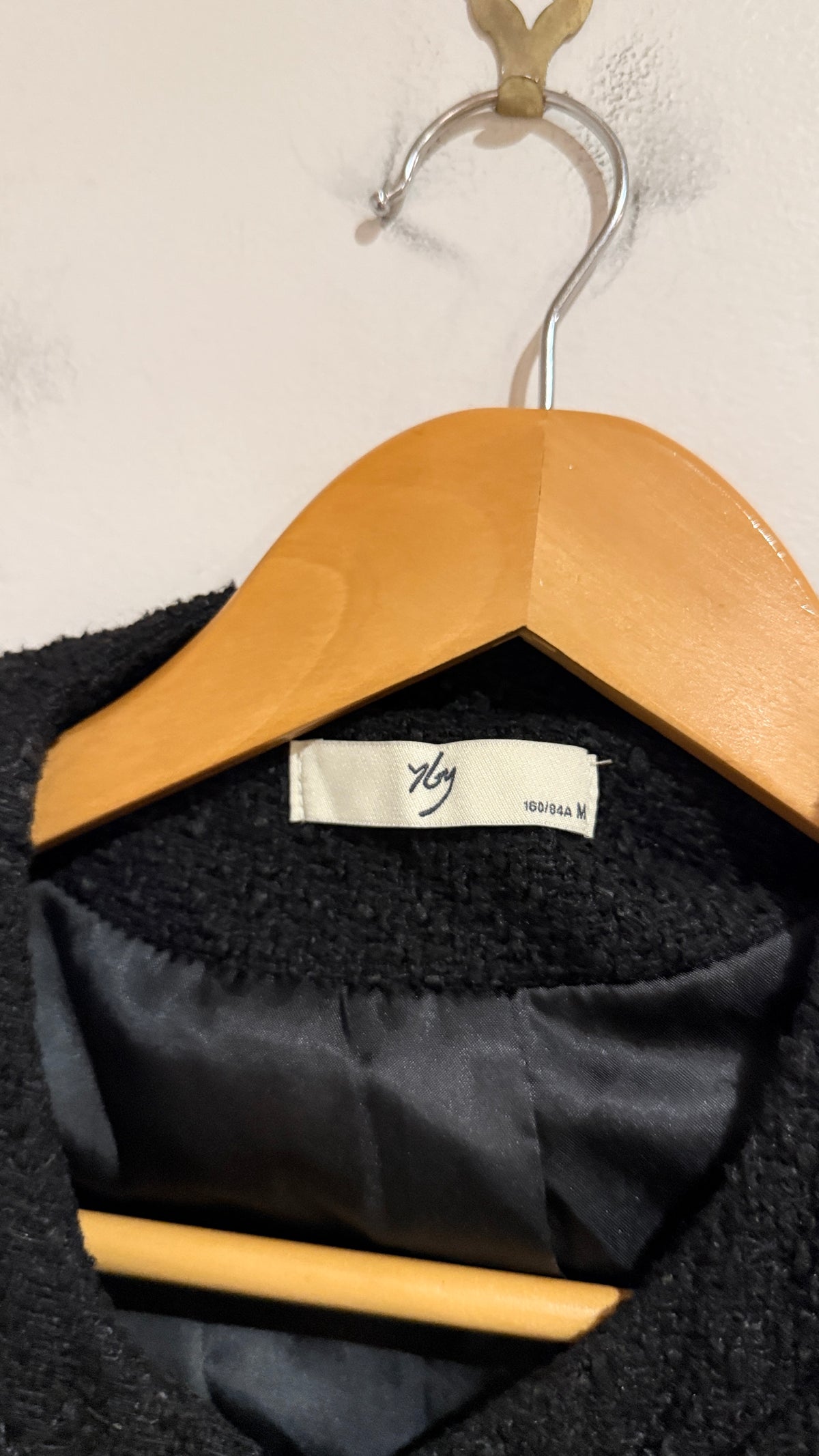 J&y Tweed Bouclé Cropped Jacket Size M U/arm-U/arm 48cm