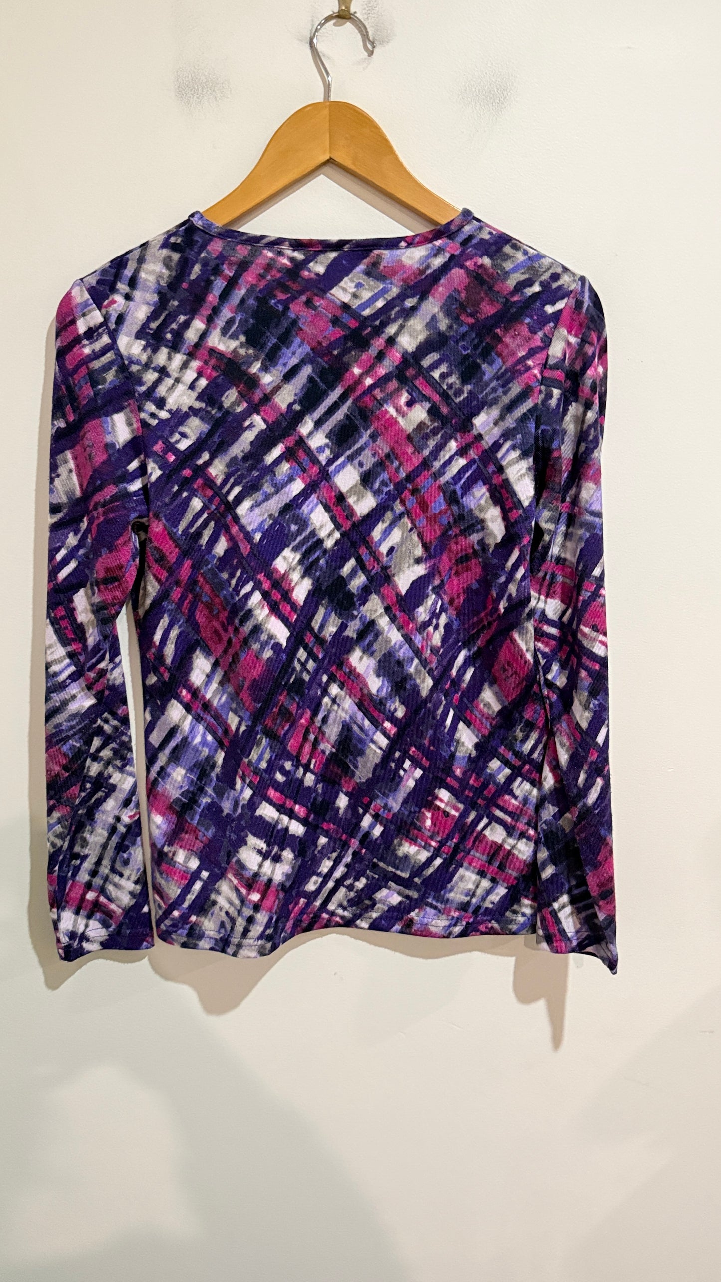 Black Pepper By Breakaway Abstract Plaid Print Top Size 8