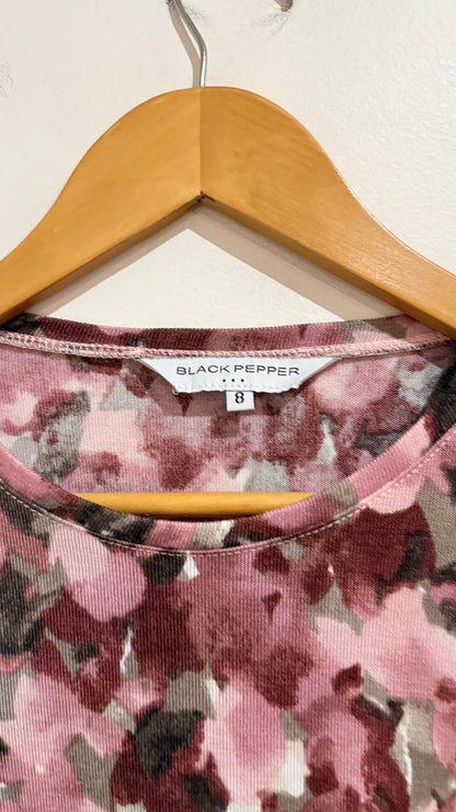 Black Pepper Floral Print Top Size 8