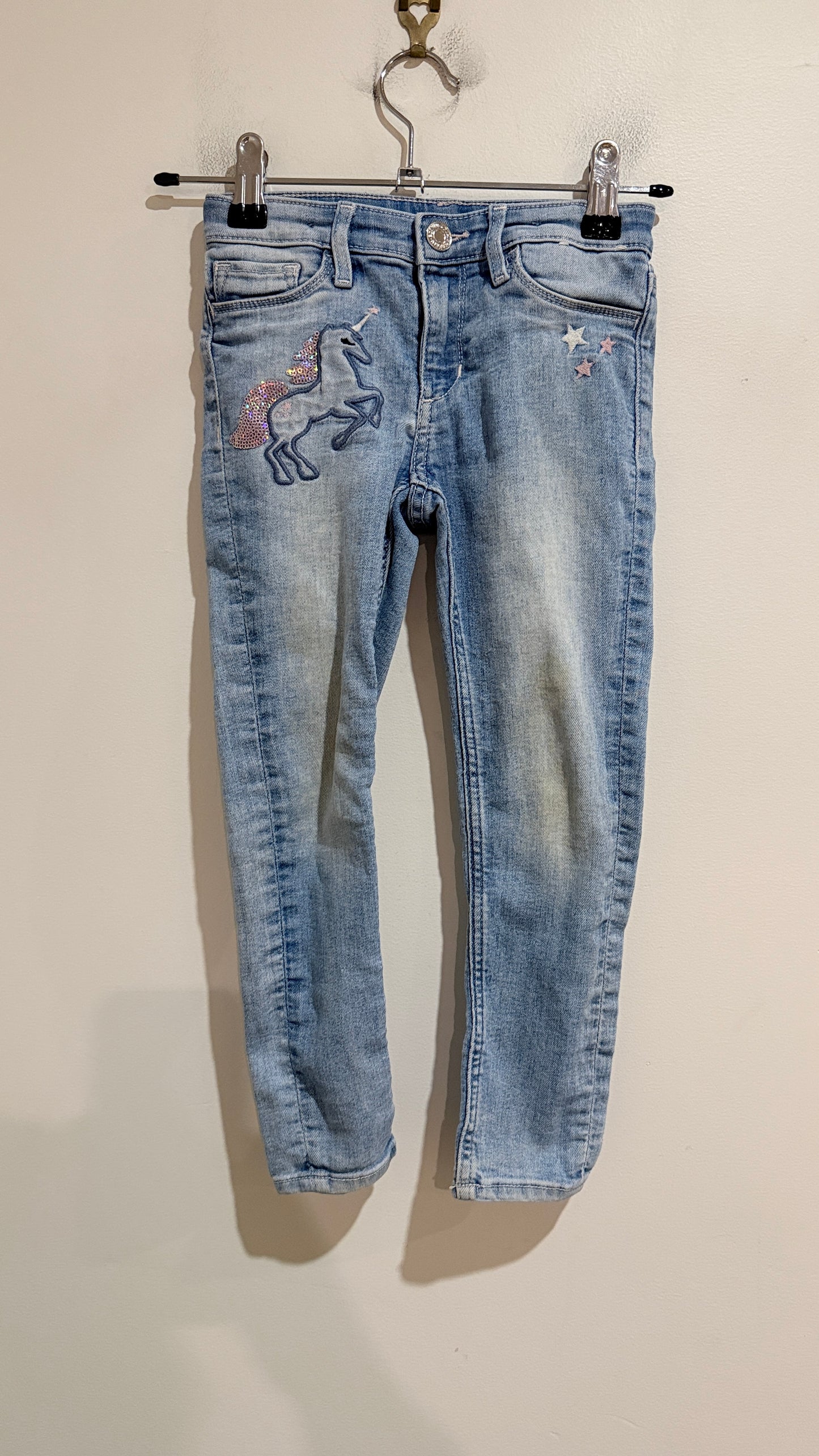 H&M &Denim Sequin Unicorn Skinny Jeans Size EUR 110 (US 4-5Y)