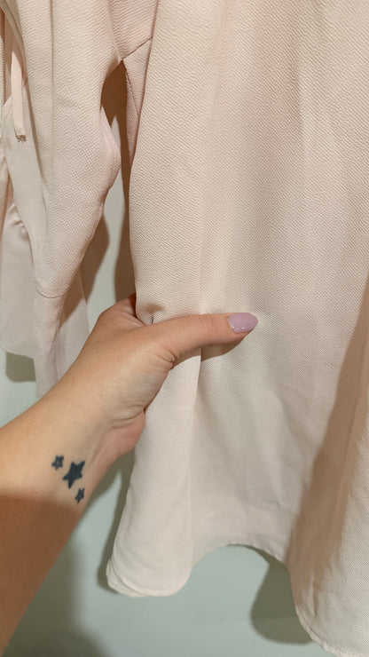 on & on Blush Pink Cold Shoulder Tie Sleeve Blouse Size 1 - 41cm u/arm