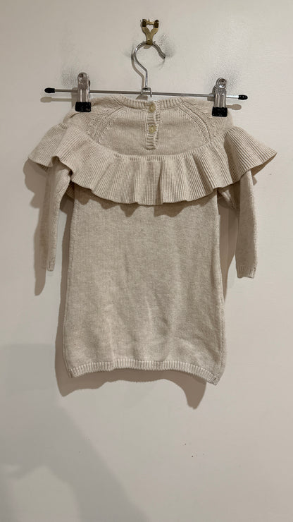 Seed Heritage Baby Oatmeal Ruffle Knit Dress Size 6-12 Months