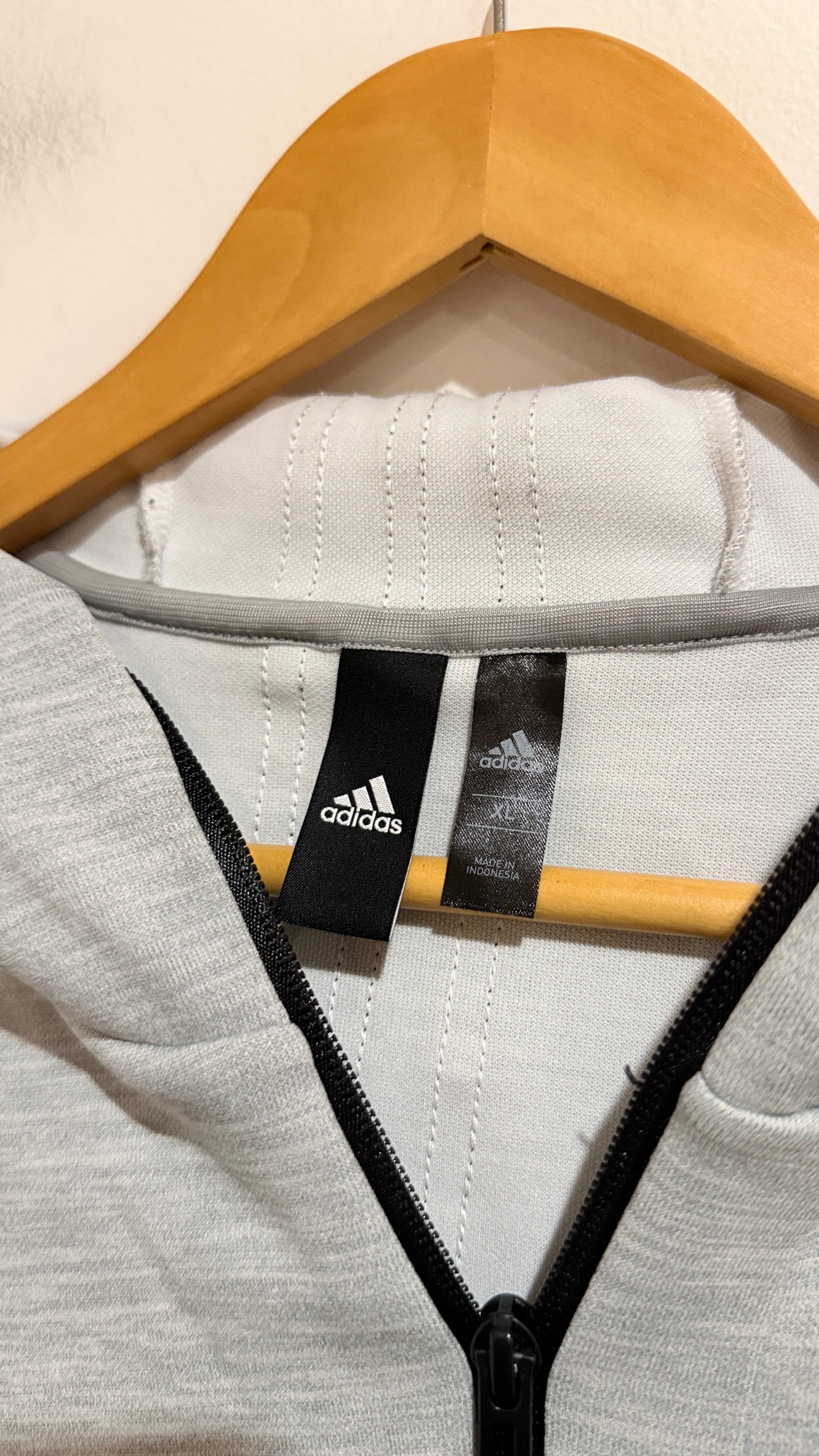 Adidas Climalite Grey Marle Full Zip Hoodie Size XL