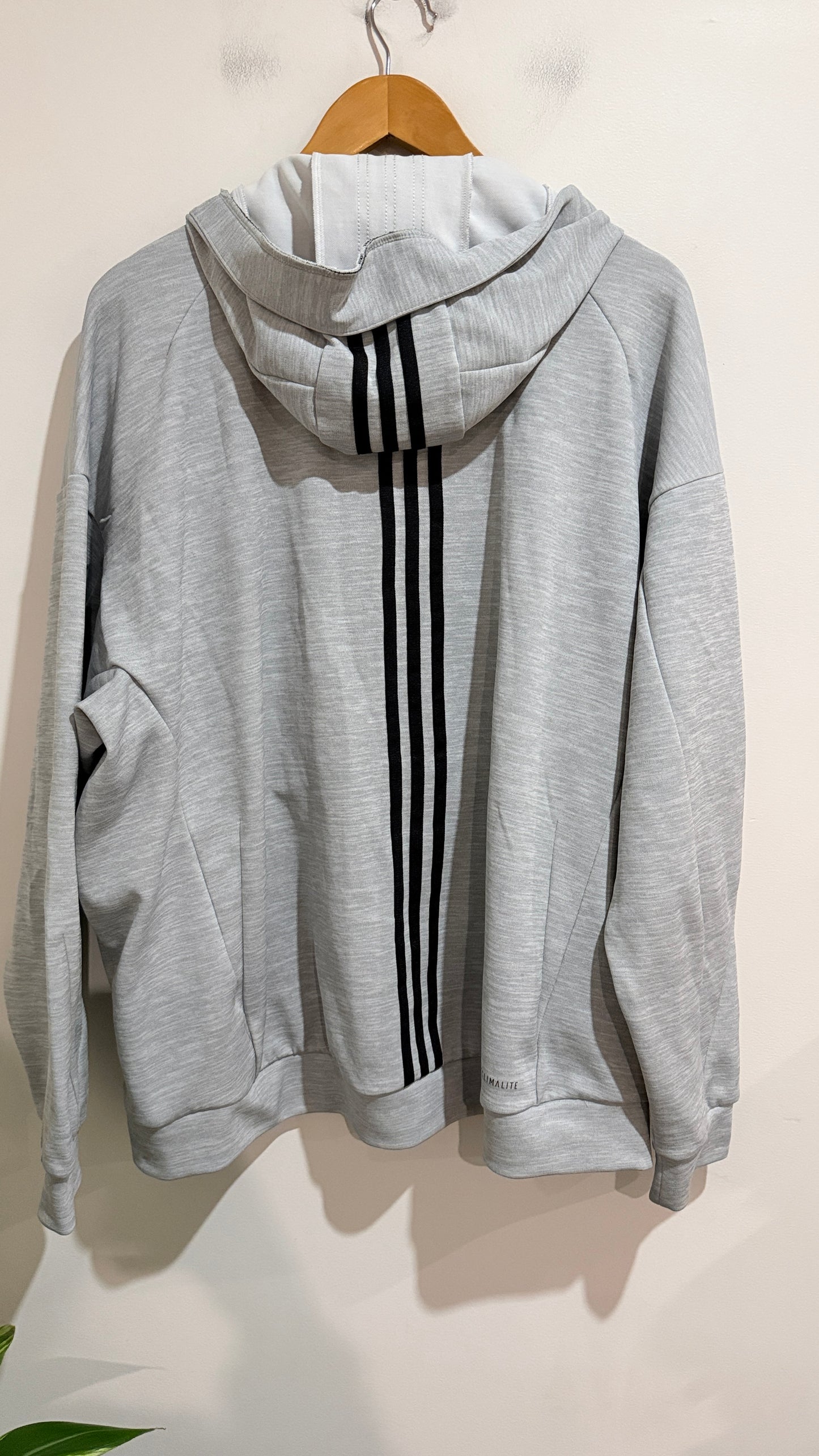 Adidas Climalite Grey Marle Full Zip Hoodie Size XL