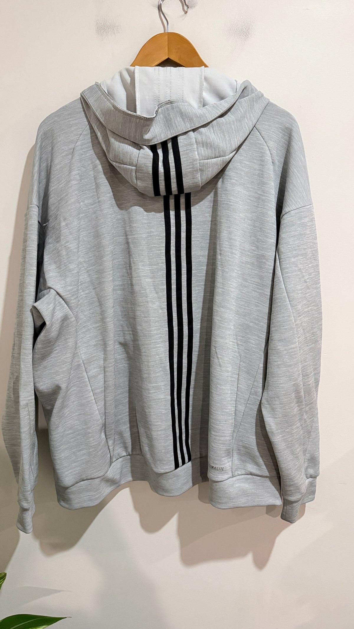 Adidas Climalite Grey Marle Full Zip Hoodie Size XL