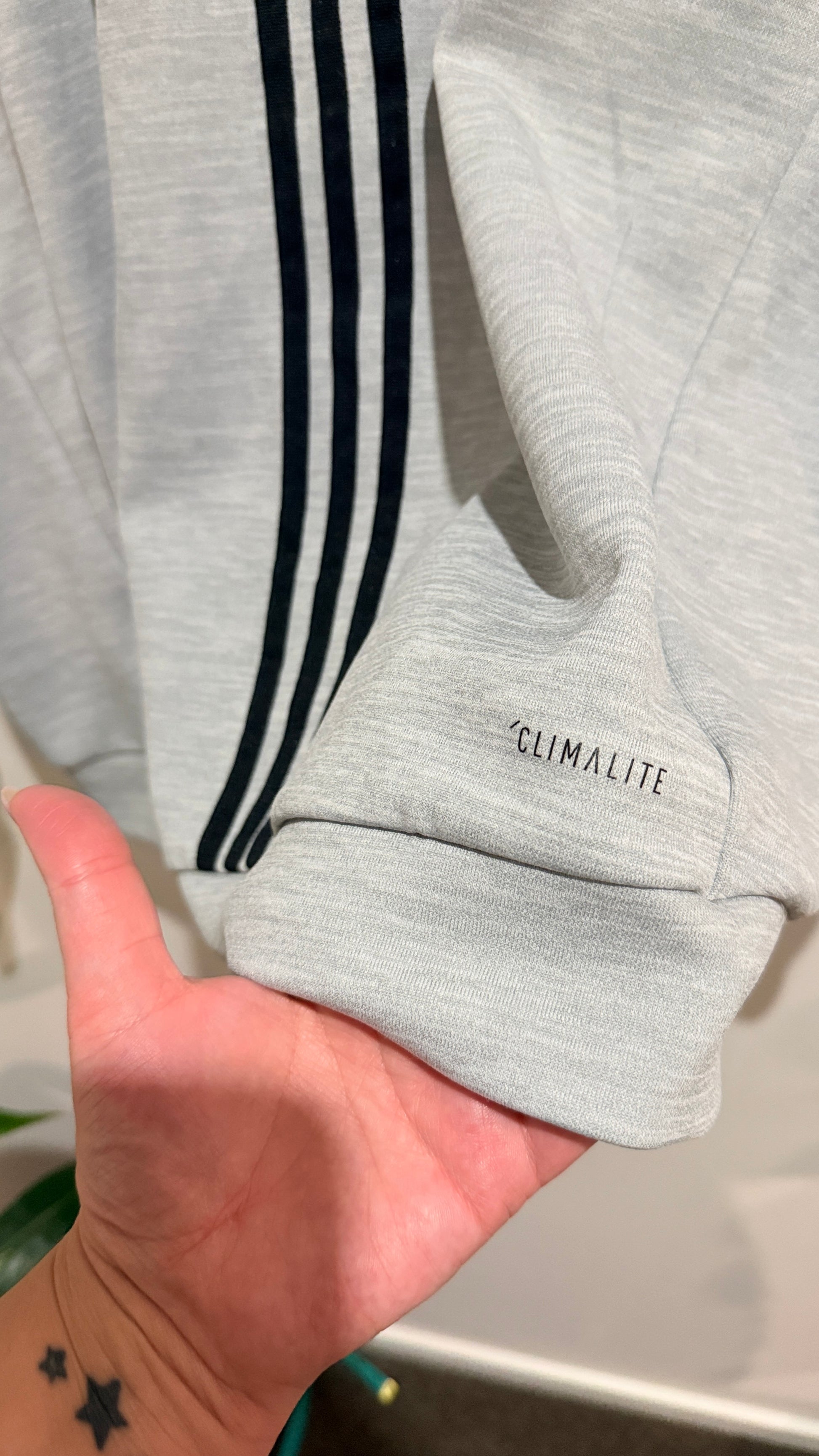 Adidas Climalite Grey Marle Full Zip Hoodie Size XL
