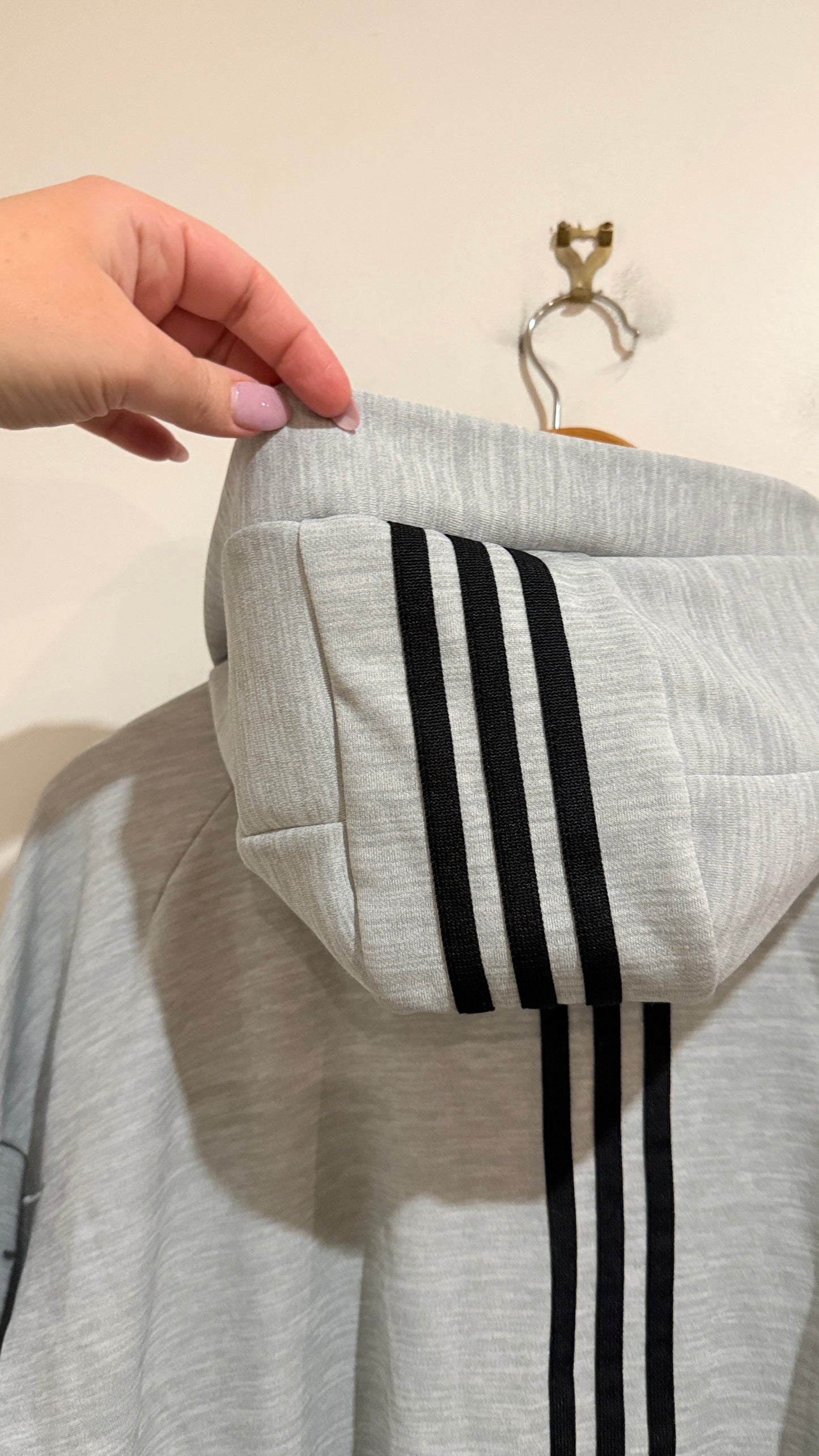 Adidas Climalite Grey Marle Full Zip Hoodie Size XL