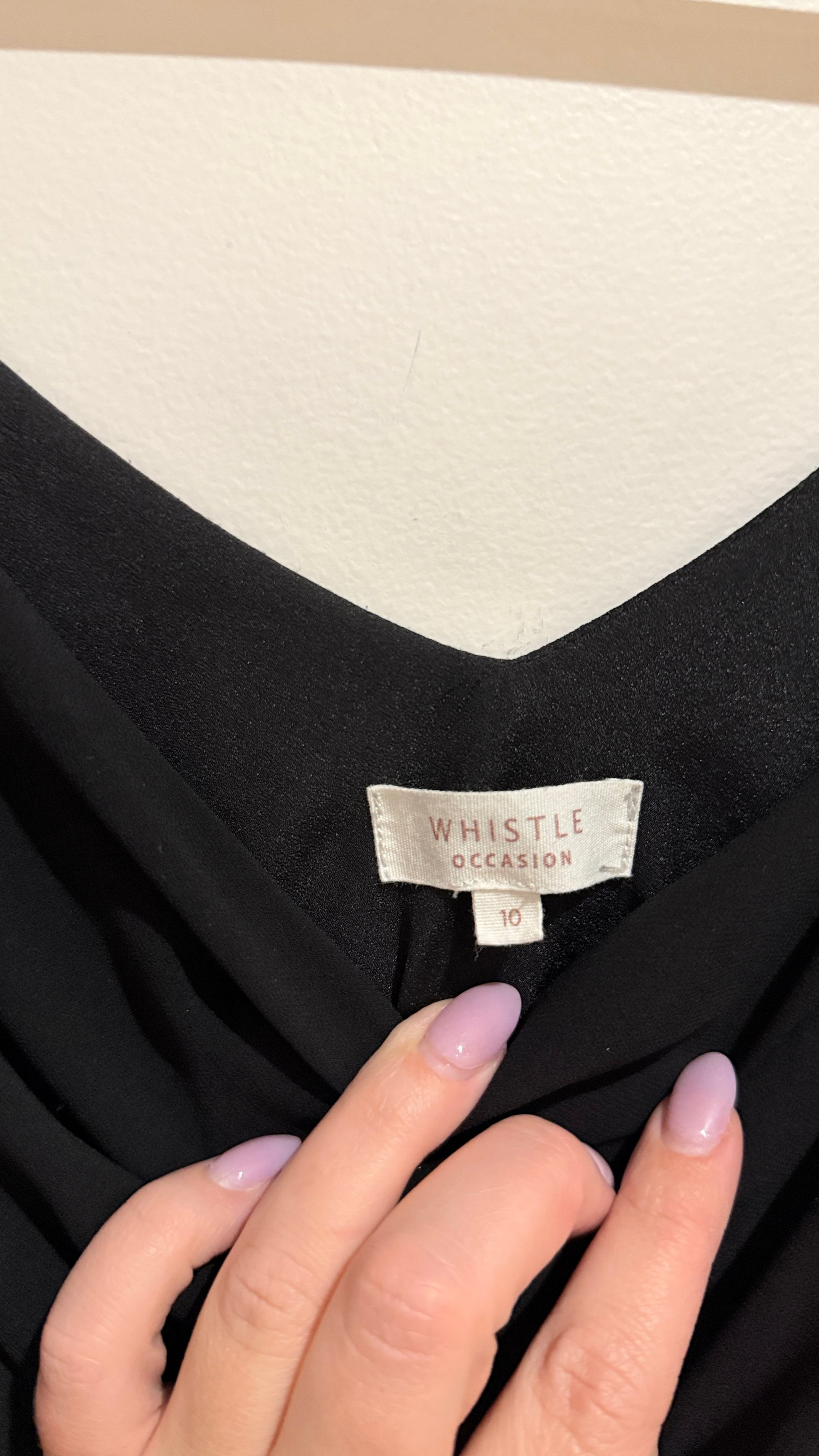 Whistle Occasion Black Cowl Neck Sleeveless Dress Size 10