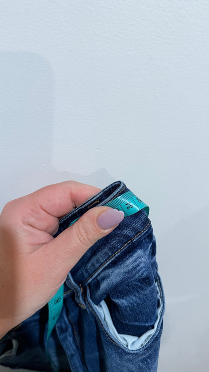 Vintage Skinny Distressed Mid Blue Jeans Size 10R (W28 L32)