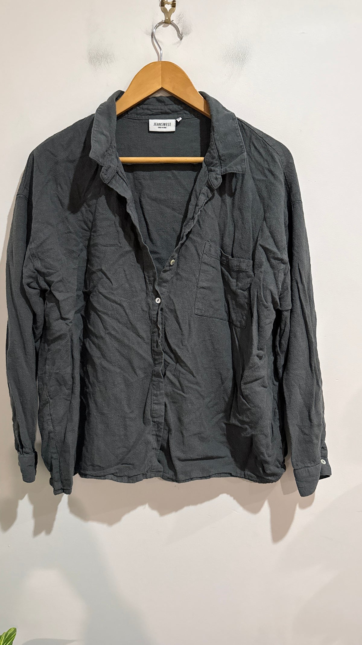 Jeanswest Linen Blend Button Up Shirt Size 16