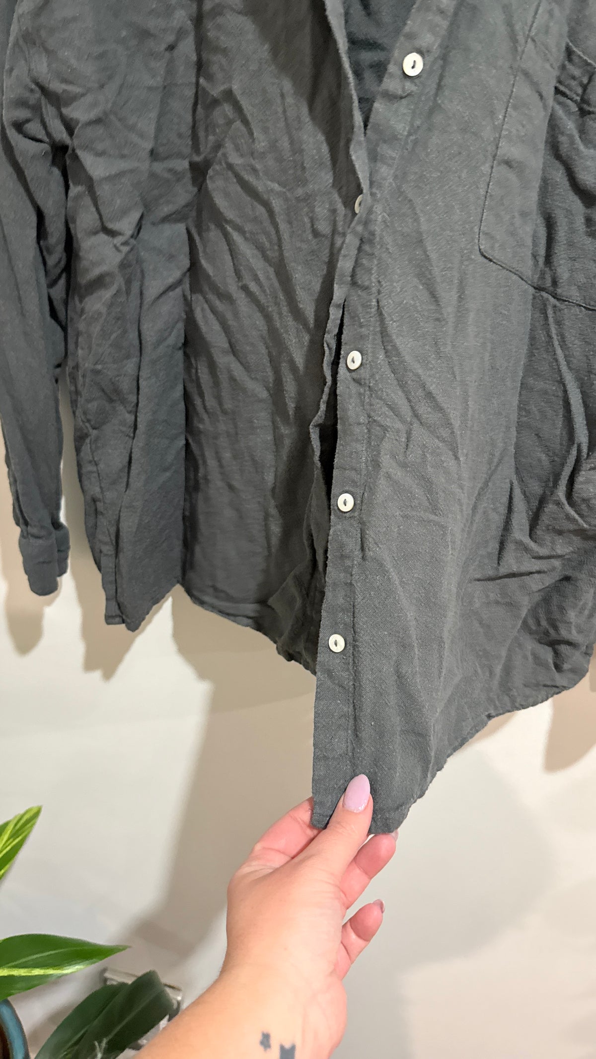 Jeanswest Linen Blend Button Up Shirt Size 16