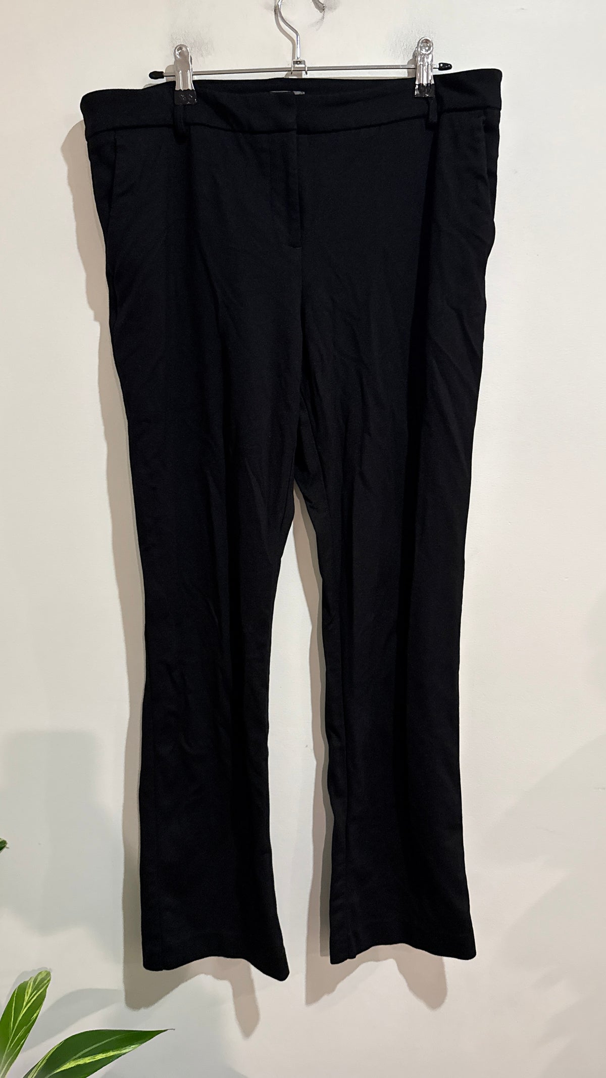 Jacqui E Size 14-16 Black Bootcut Pull On Pants