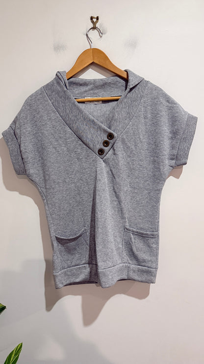 Tokyo Fashion Short Sleeve Hooded Tunic Size U/arm to U/arm 47cm