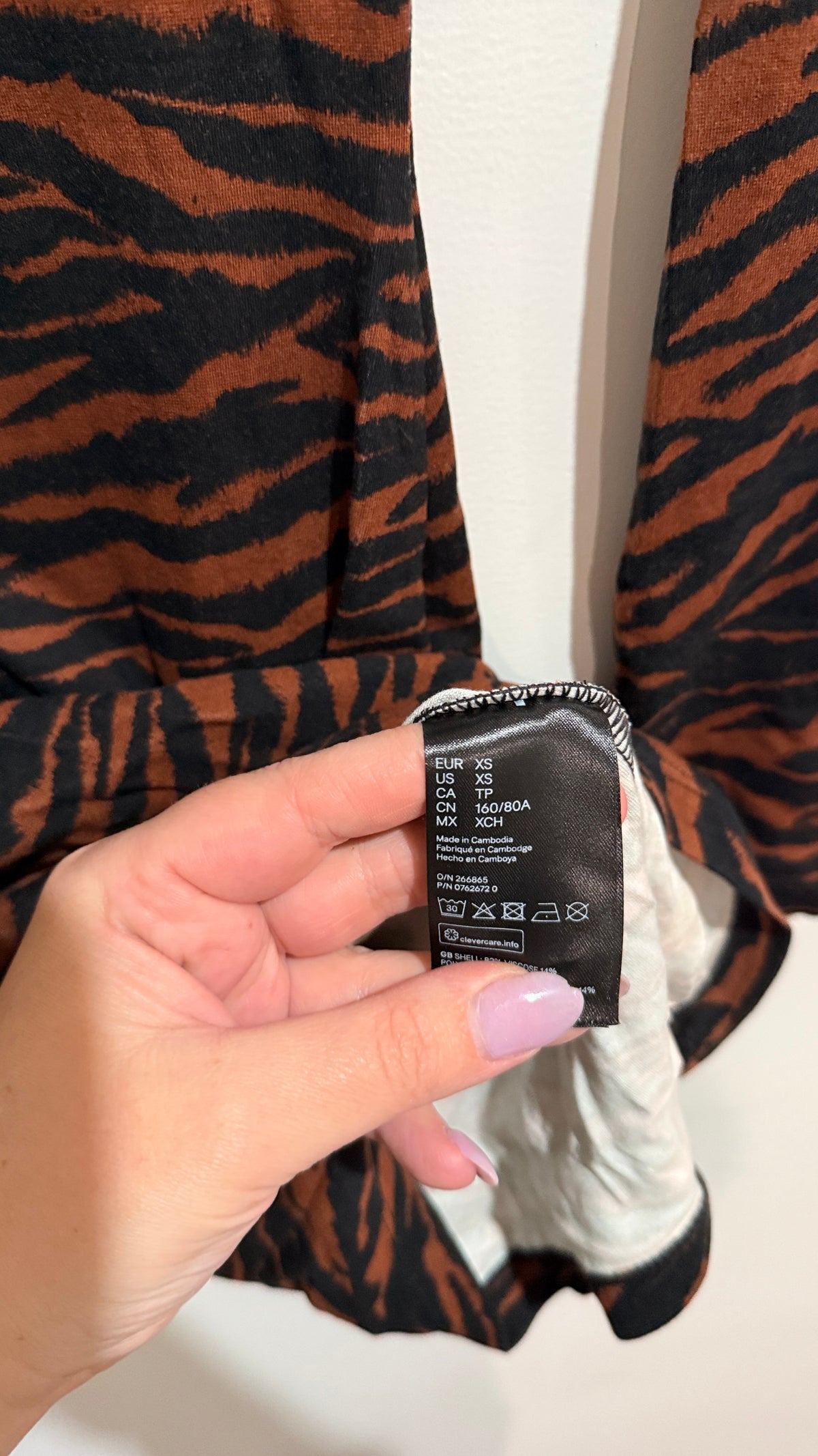 H&M Divided Divided Tiger Print Zip Mini Dress Size XS
