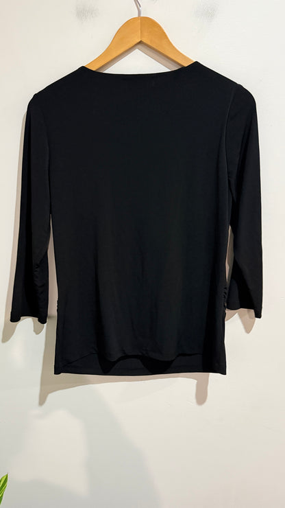 Caroline Collection Draped Wrap Top Size M