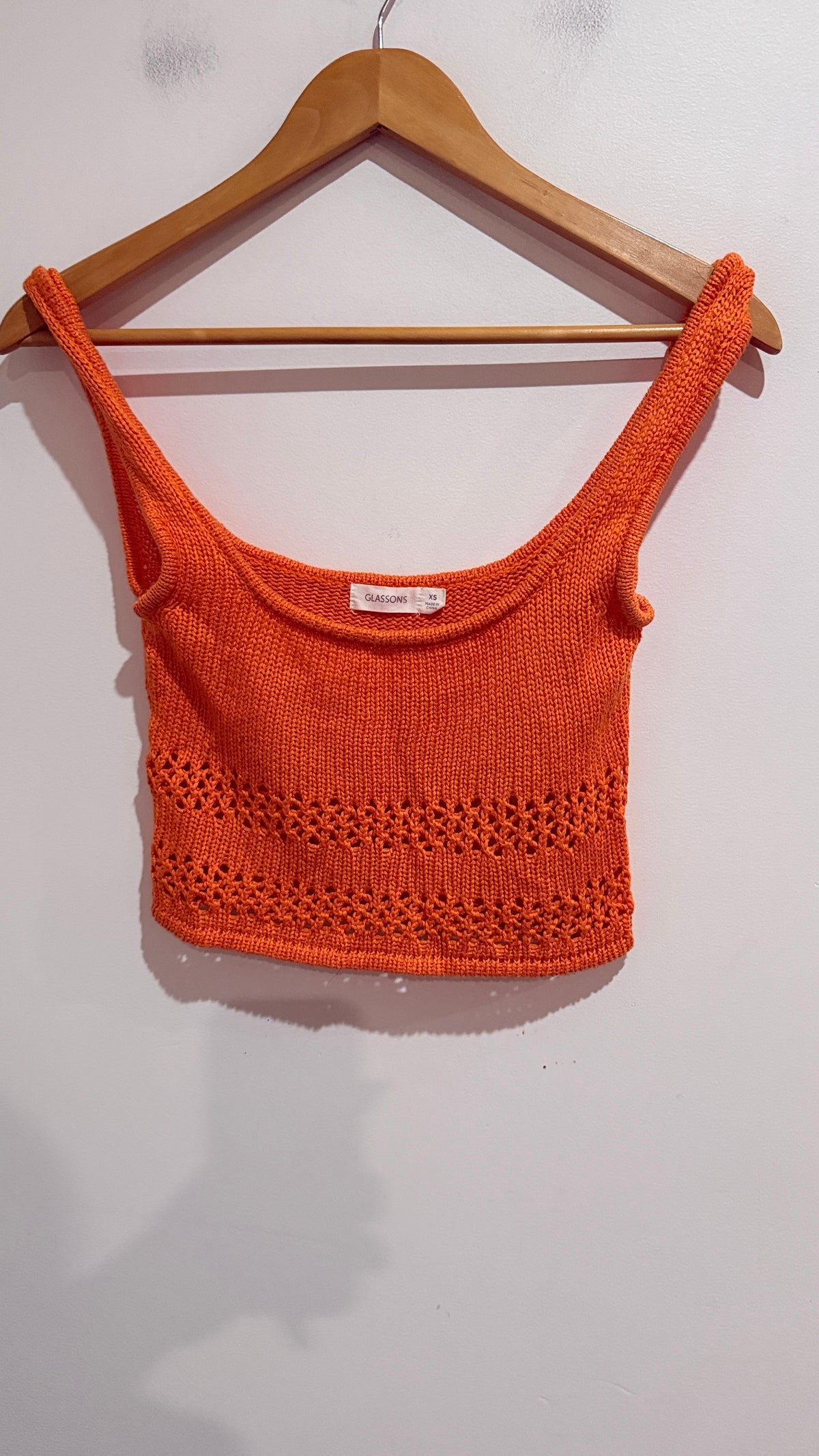 Glassons Orange Knit Crop Tank Size XS