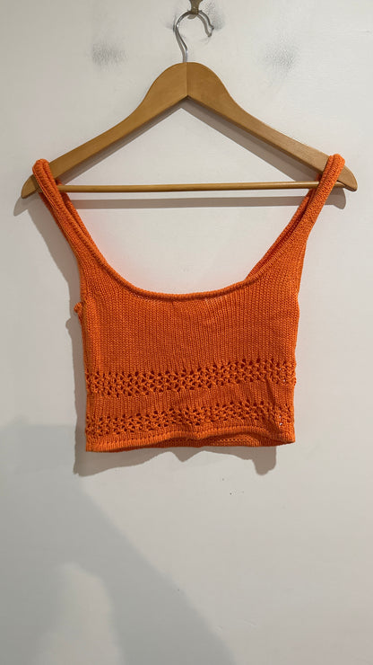 Glassons Orange Knit Crop Tank Size XS