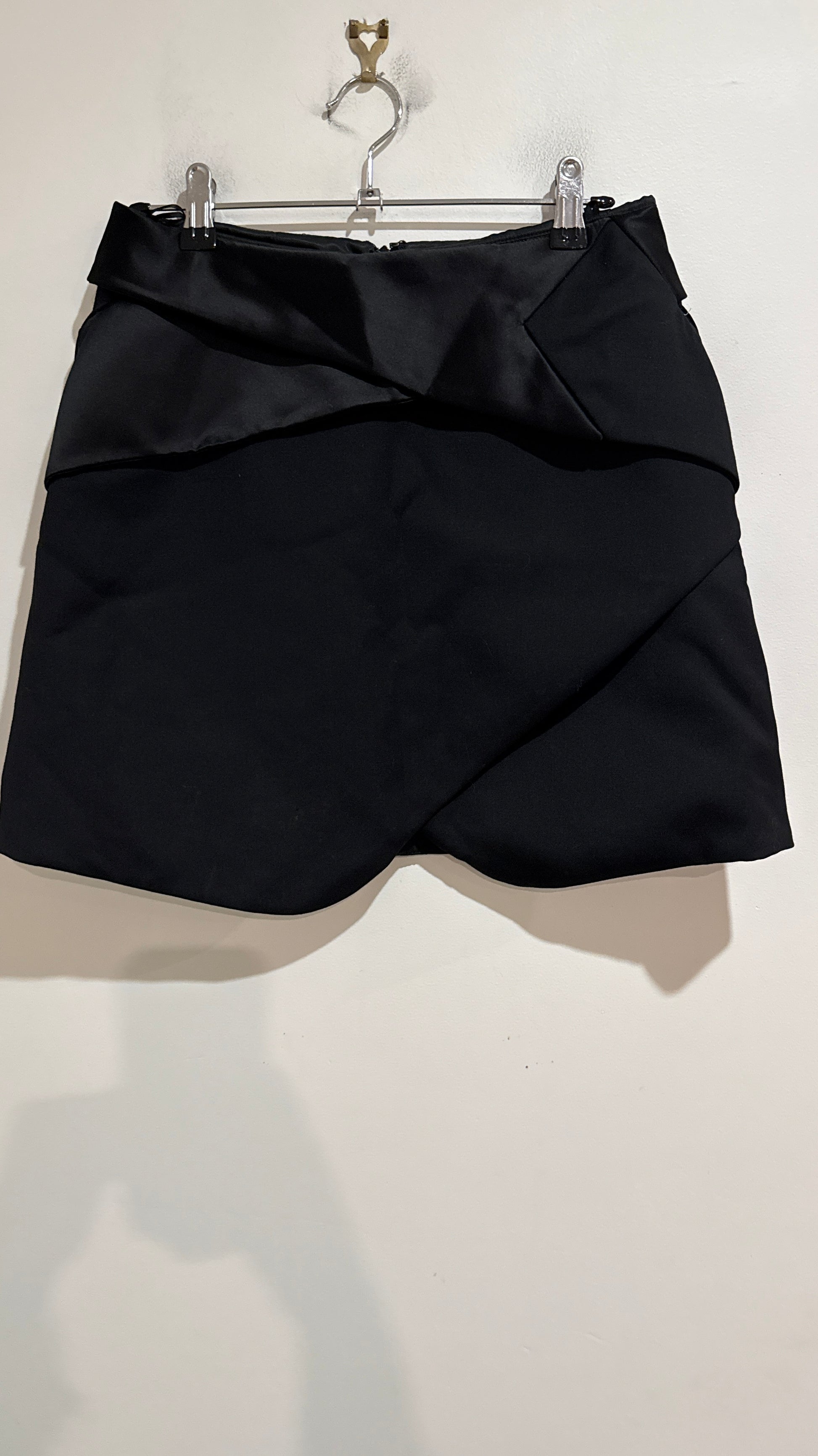 Dion Lee Black Twist Front Wool Mini Skirt Size 6