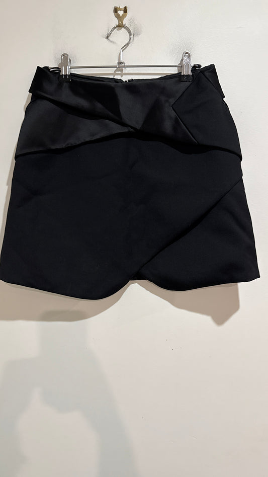 Dion Lee Black Twist Front Wool Mini Skirt Size 6