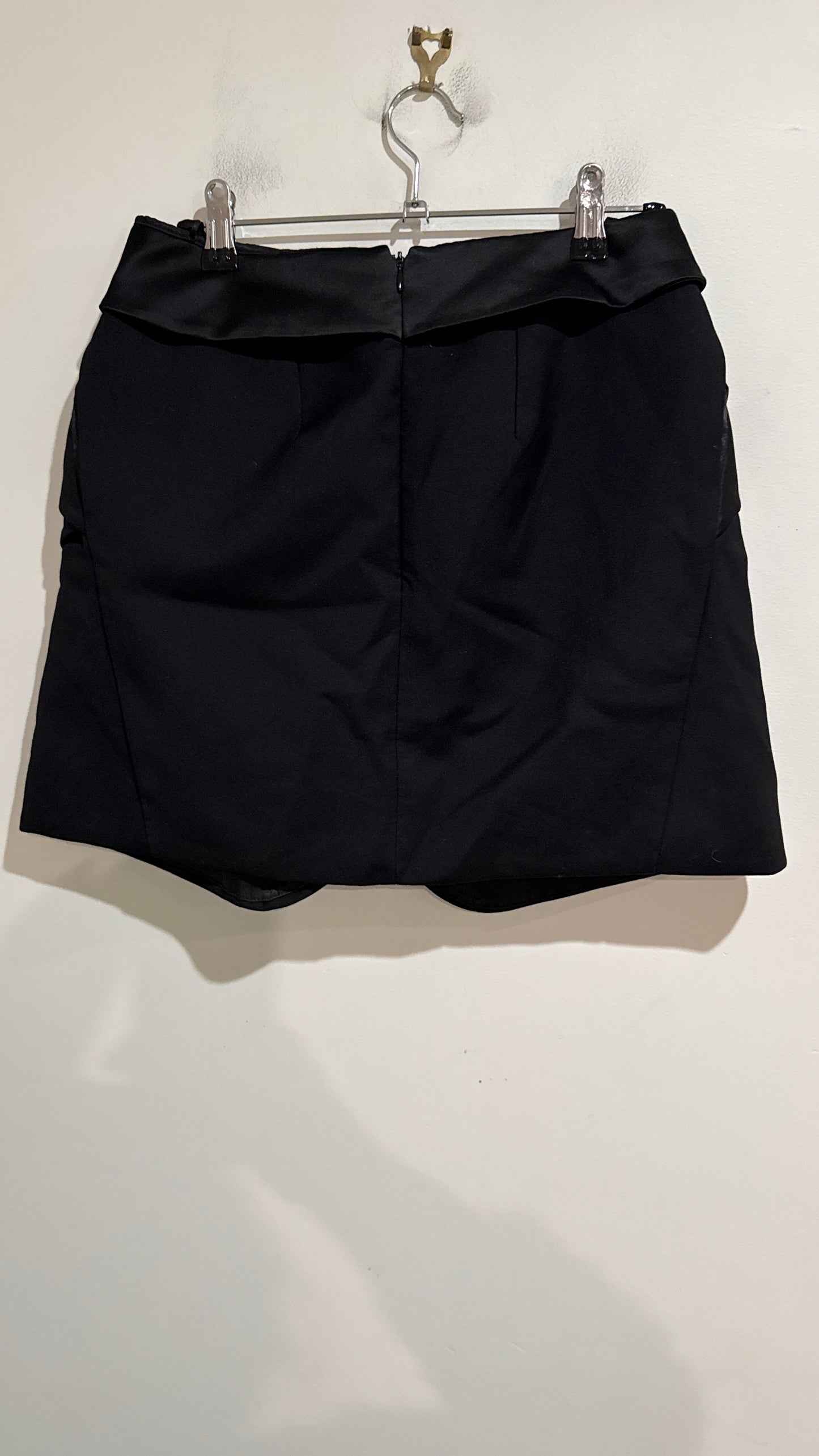 Dion Lee Black Twist Front Wool Mini Skirt Size 6
