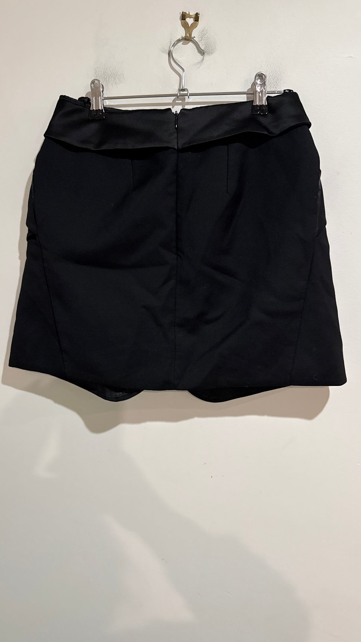 Dion Lee Black Twist Front Wool Mini Skirt Size 6