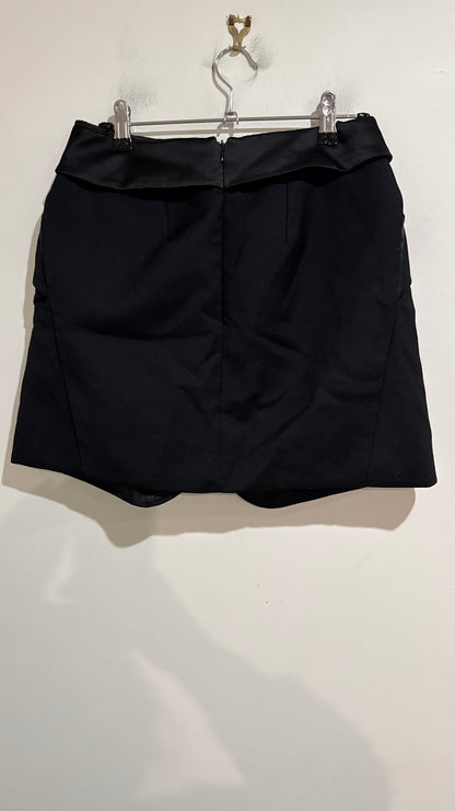 Dion Lee Black Twist Front Wool Mini Skirt Size 6