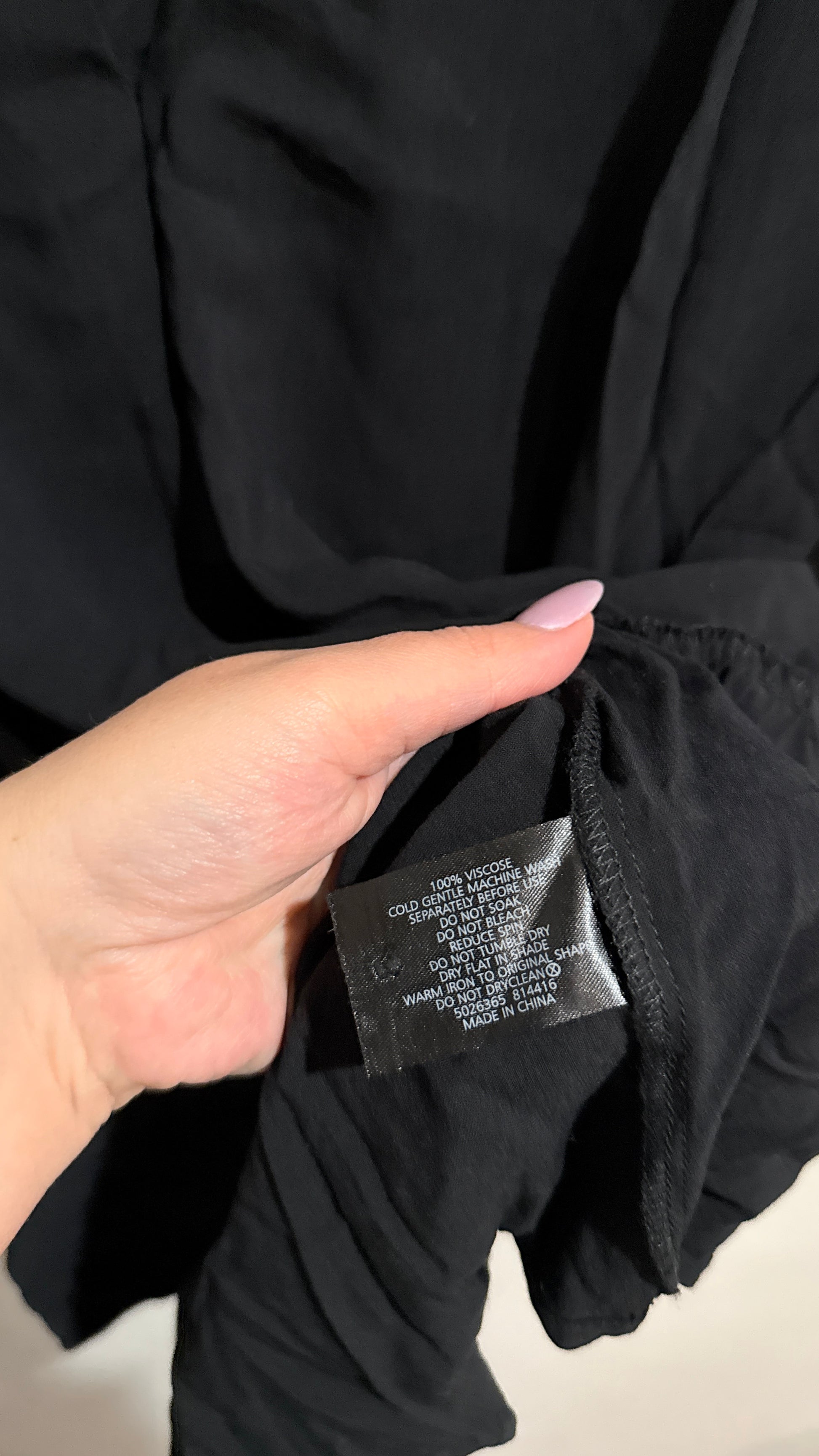 Spirit Black Long Sleeve Keyhole Frill Hem Dress Size 10