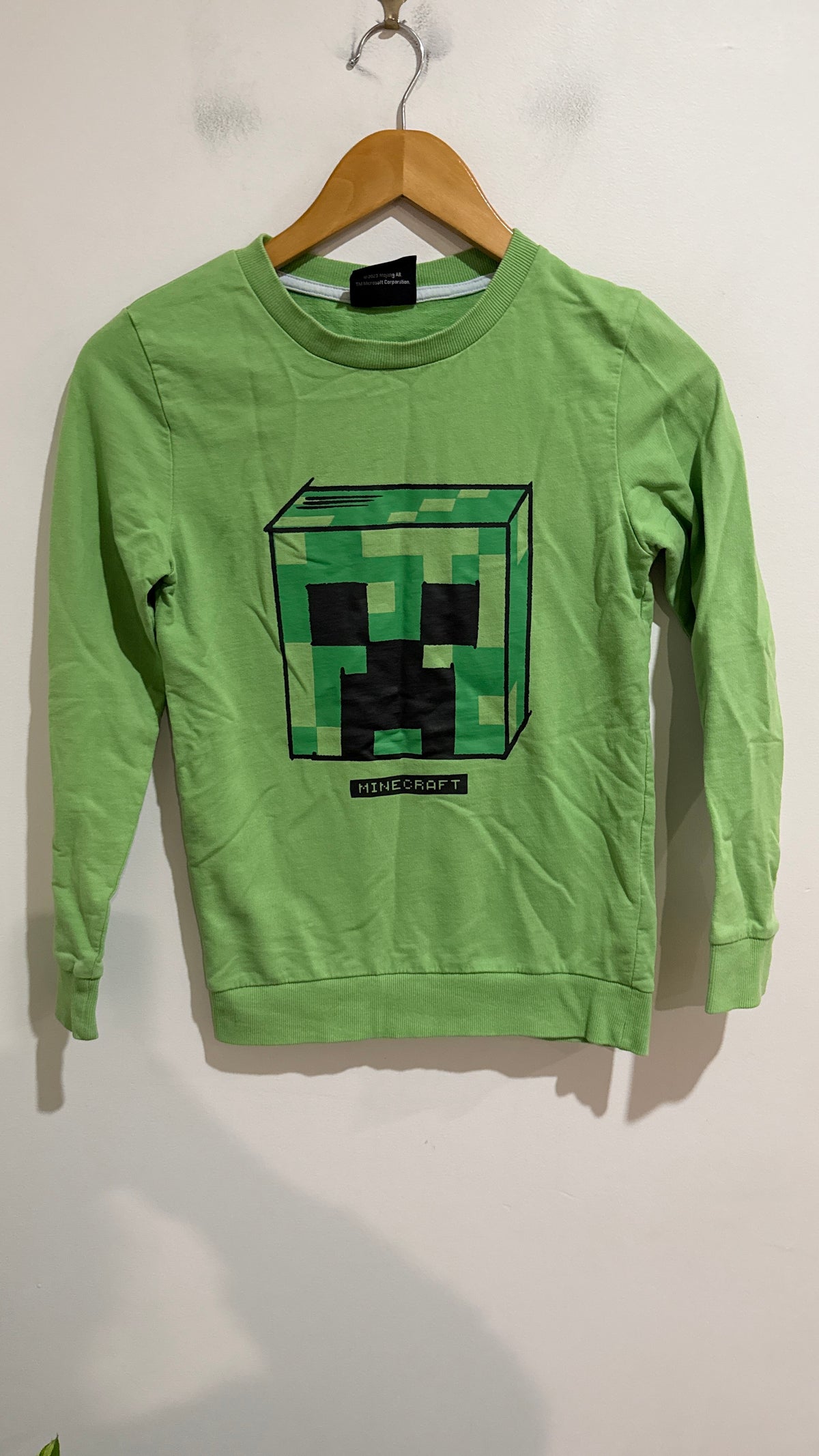 Minecraft Green Long Sleeve Tee Size 7-9