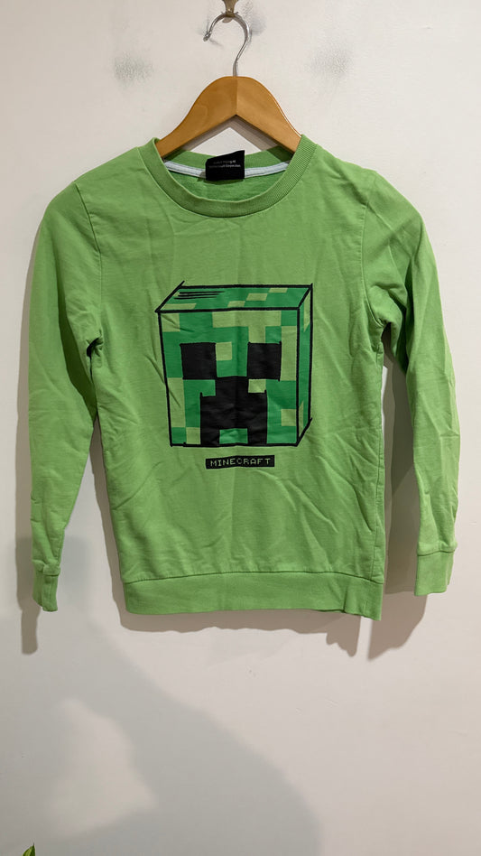 Minecraft Green Long Sleeve Tee Size 7-9