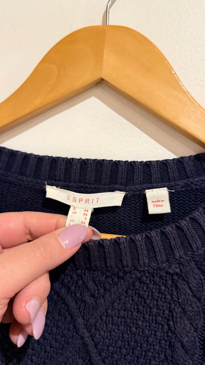 Esprit Cable Knit Cotton Jumper Size XS