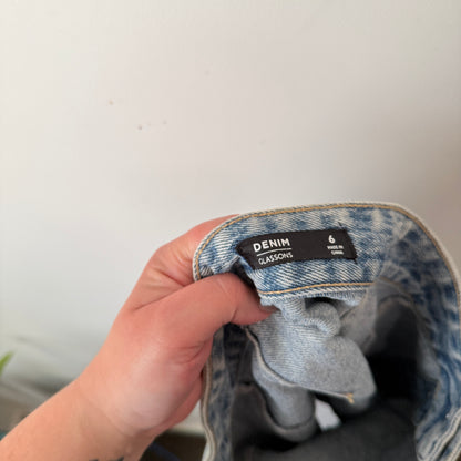 Glassons Denim Size 6 Acid Wash Mini Skirt