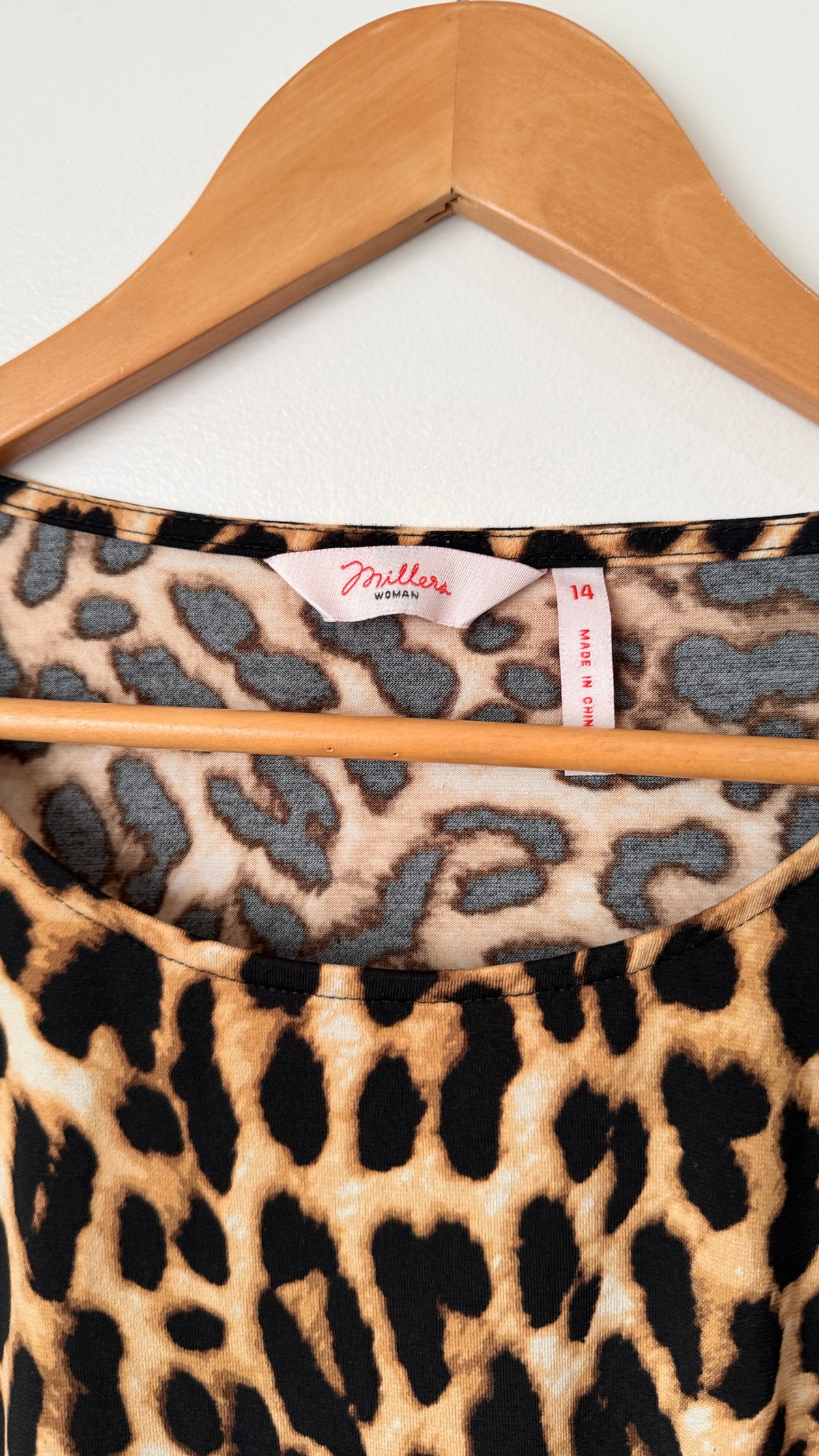 Millers Size 14 Leopard Print Top