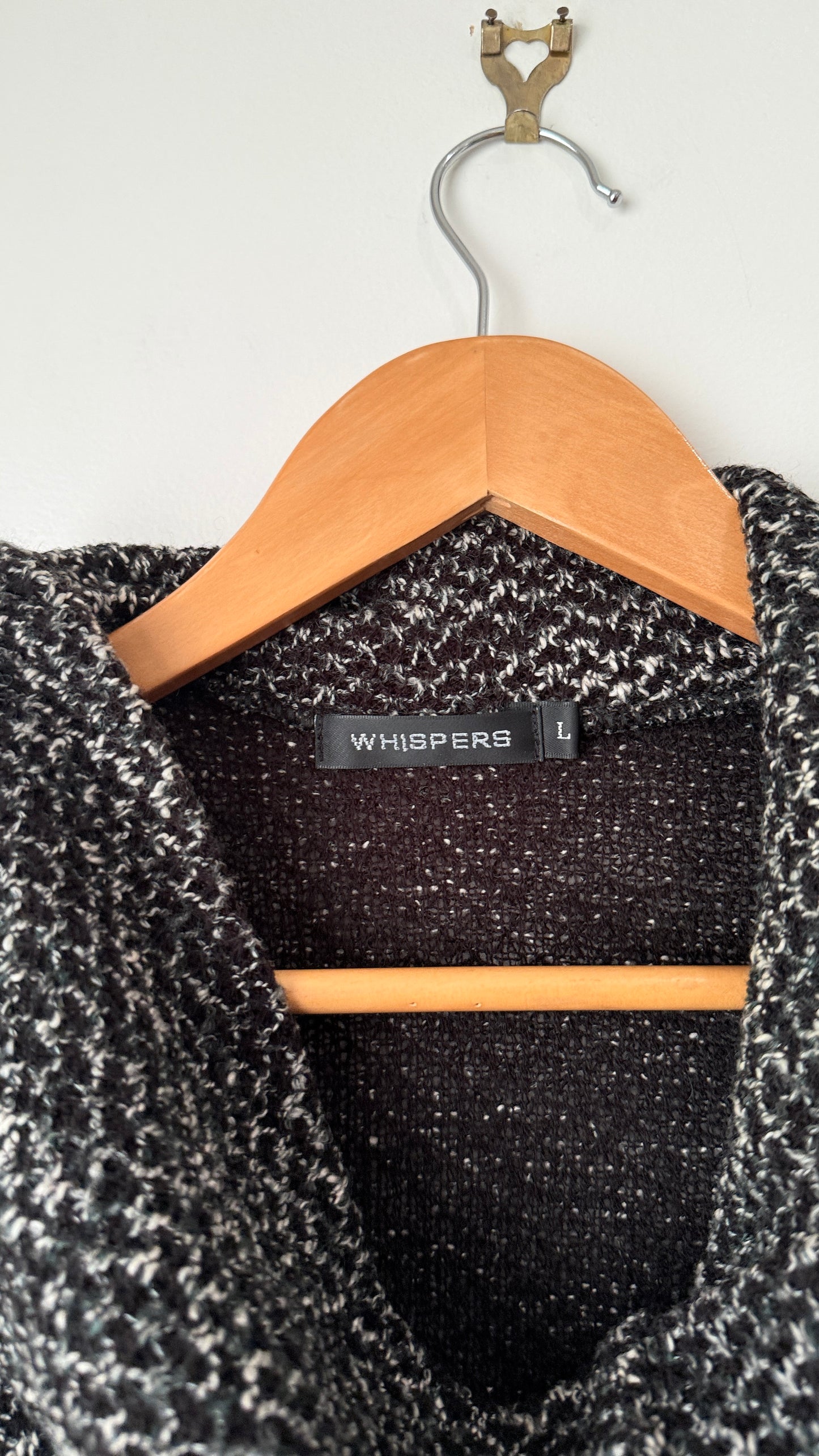 Whispers Size L Cowl Neck Sleeveless Knit Top