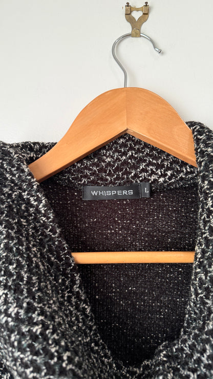 Whispers Size L Cowl Neck Sleeveless Knit Top